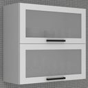 Ver imagem 1 de Armário Aéreo 2 Portas Vidro Basculantes 80cm TM1312 MDF Grazi Branco