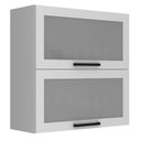 Ver imagem 3 de Armário Aéreo 2 Portas Vidro Basculantes 80cm TM1312 MDF Grazi Branco
