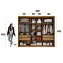 Ver imagem 3 de Guarda Roupa Casal Linea 6 Portas 4 Gavetas Cumaru 23 com Nicho e Espelho – Novo Horizonte