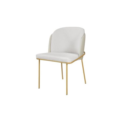 Cadeira Estofada Aurora Jantar Base Aço Carbono Espuma D28 - Dourado