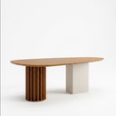 Ver imagem 7 de Mesa de Jantar Belle com Tampo Orgânico Marrom/Cinamomo/Off White