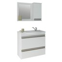 Ver imagem 1 de Gabinete de Banheiro com Cuba e Espelheira Grecia 65cm Branco - Mgm