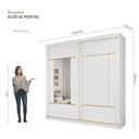 Ver imagem 3 de Guarda-Roupa Casal Elise 2 Portas de Correr 4 Gavetas com Espelhos 100 MDF Pm Home