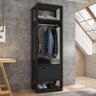 Guarda Roupa Modulado Closet Titan 1 Porta Preto Velluto - PR Móveis - 2