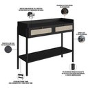Ver imagem 4 de Aparador para Sala de Estar 2 Gavetas Pés Madeira Moss A03 Nero Preto - Lyam Decor