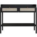 Ver imagem 3 de Aparador para Sala de Estar 2 Gavetas Pés Madeira Moss A03 Nero Preto - Lyam Decor