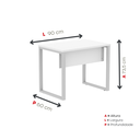 Ver imagem 4 de Escrivaninha M90/60P25TUB 90cm Industrial Branco e Cinza