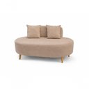Ver imagem 1 de Sofá Feijão 2 Lugares 115cm Bege Suede do Lar