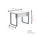 Ver imagem 4 de Escrivaninha M90/60P25TUB 90cm Industrial Branco e Grafito Cinza