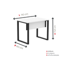 Ver imagem 4 de Escrivaninha M90/60P25TUB 90cm Industrial Branco e Preto Cinza