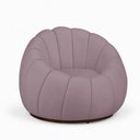 Ver imagem 2 de Poltrona Decorativa Orgânica Fixa com Puff Nuvem Boucle Rose com Apoio para Os Pés Loja Sheep