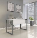 Ver imagem 1 de Mesa Madeira 120 x 60CMM120/60P25TUB 120cm Industrial Branco e Grafito Cinza