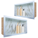 Ver imagem 5 de Nicho de Porcelanato Branco Calacata Ouro Polido 60x32cm Kit 2 Unidades