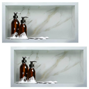 Ver imagem 2 de Nicho de Porcelanato Branco Calacata Ouro Polido 60x32cm Kit 2 Unidades