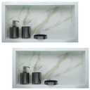 Ver imagem 1 de Nicho de Porcelanato Branco Calacata Ouro Polido 60x32cm Kit 2 Unidades