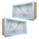 Ver imagem 3 de Nicho de Porcelanato Branco Calacata Ouro Polido 60x32cm Kit 2 Unidades
