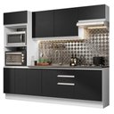 Ver imagem 4 de Armário De Cozinha Completa 100% Mdf 250cm 03 Branco/preto