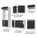 Ver imagem 2 de Armário De Cozinha Completa 100% Mdf 250cm 03 Branco/preto