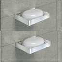 Ver imagem 1 de Kit 2 Saboneteiras Para Banheiro De Parede Cromada