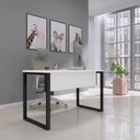 Ver imagem 1 de Mesa Madeira M134/60P25TUB 134cm Industrial Branco e Preto Cinza