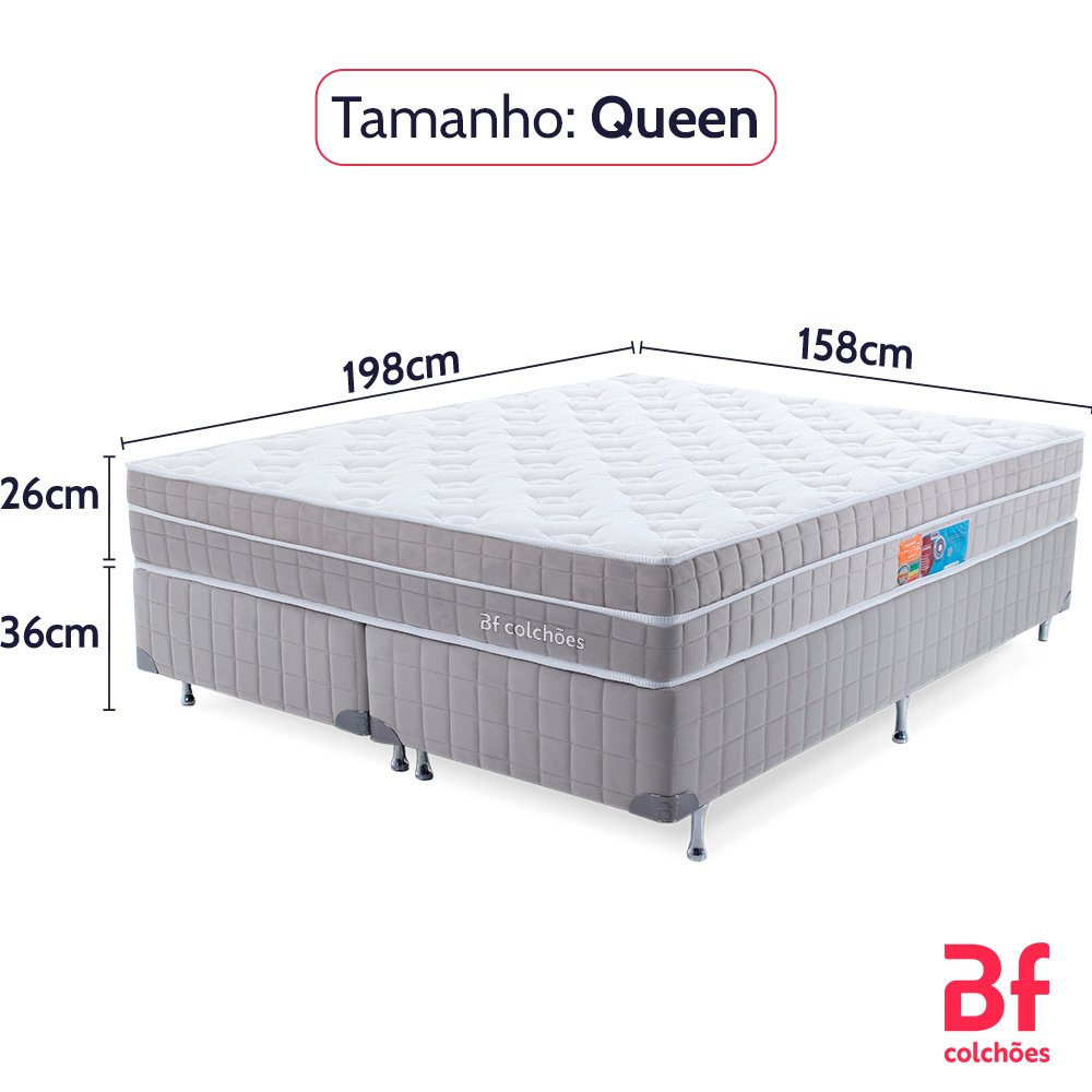 Cama Box Queen Colchão Molas Ensacadas Viscoelástica Espuma Nasa Ortopédico D33 Bf Colchões - 6