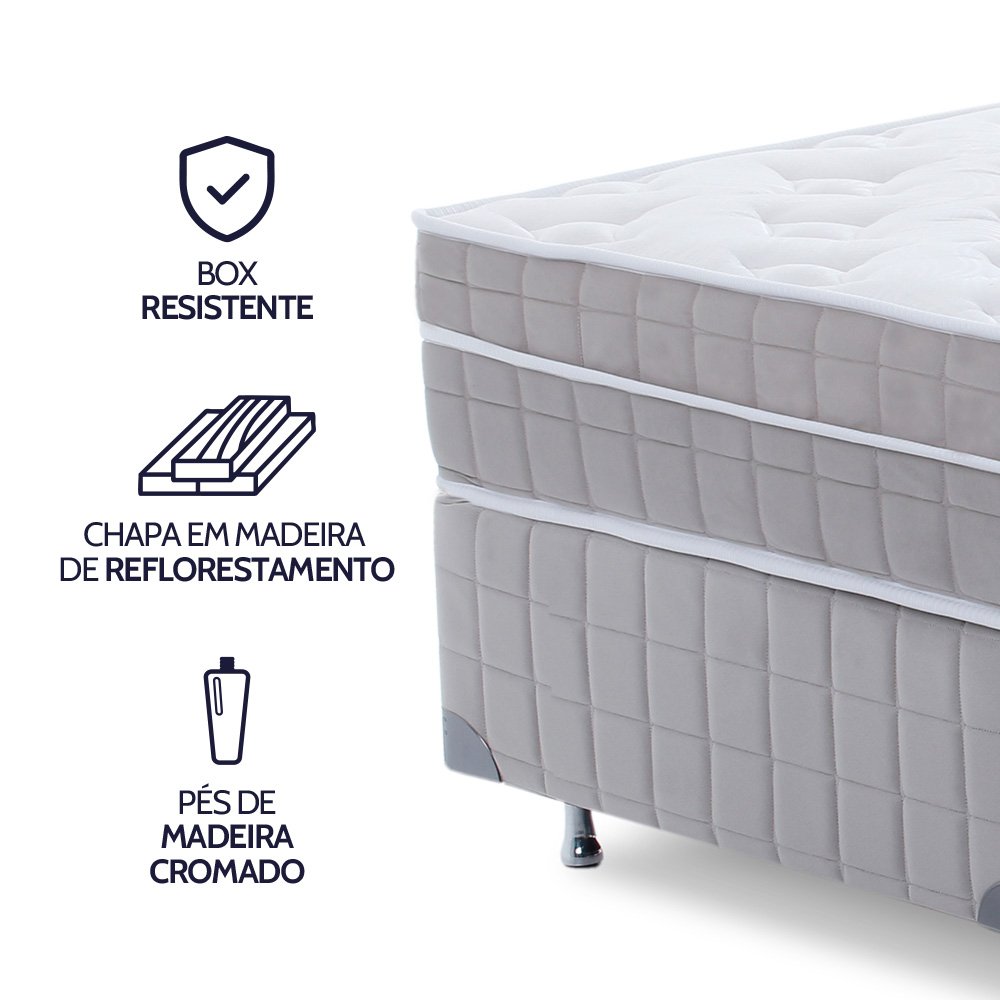 Cama Box Queen Colchão Molas Ensacadas Viscoelástica Espuma Nasa Ortopédico D33 Bf Colchões - 8