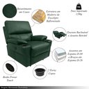 Ver imagem 3 de Poltrona do Papai Sala de Cinema Mia Reclinável Retrátil Power Elétrico Base Fixa Couro Verde Brilho