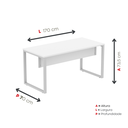 Ver imagem 4 de Mesa Madeira M150/70P25TUB 150cm Industrial Branco e Cinza