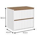 Ver imagem 3 de Gabinete de Banheiro 1 Porta 1 Gaveta 69,3cm Branco Carvalho Yescasa