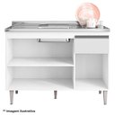 Ver imagem 3 de Balcão de Pia Ambiente Tatiane 120cm Amêndoa Branco - Ajl