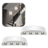 Kit 2 Arandelas Brancas Meia Lua De Sobrepor LED 8W Bivolt IP65 Luz Branco Quente Com 8 Fachos Com D - 1