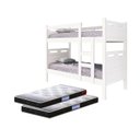 Ver imagem 1 de Beliche com 2 Colchões Cama Solteiro Jaspe em MDF cor:Branco