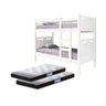 Beliche com 2 Colchões Cama Solteiro Jaspe em MDF cor:Branco - 1