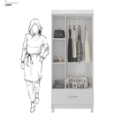 Ver imagem 5 de Guarda-Roupa Solteiro 3 Portas 1 Gaveta 182 cm Priscila Branco