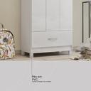 Ver imagem 7 de Guarda-Roupa Solteiro 3 Portas 1 Gaveta 182 cm Priscila Branco