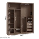 Ver imagem 4 de Guarda Roupa Modulado 100% MDF 2 Portas de Correr Orion CabeCasa MadeiraOriginals