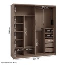 Ver imagem 4 de Guarda Roupa Planejado 100% MDF 2 Portas de Correr Orion CabeCasa MadeiraOriginals Marrom