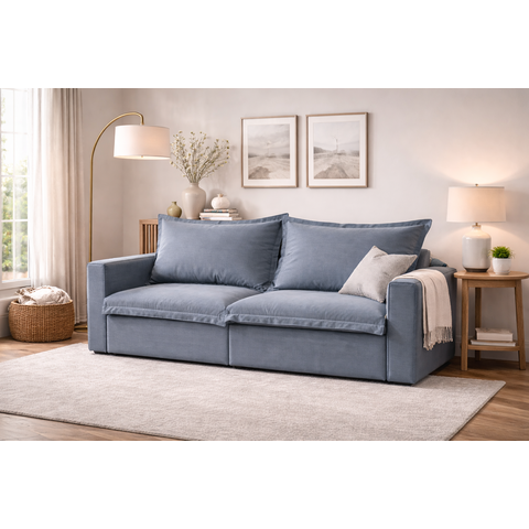 Sofá Cama Casal Retrátil e Reclinável em Linho Sofatec