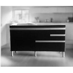 Balcão Gabinete sem Tampo para Pia de 150cm Preto Fosco Frente Fabricado Totalmente em Mdf15mm - 1