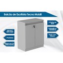 Ver imagem 2 de Balcão de Escritório ME4149 c/ 2 Portas c/ Chave Nogal - Tecno Mobili
