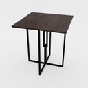 Ver imagem 2 de Mesa Quadrada Industrial 70cm Preta Tampo Madeira Imbuia