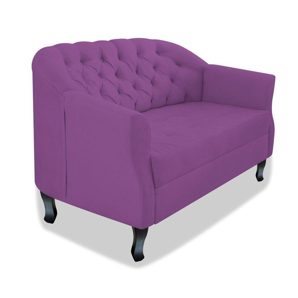 Namoradeira Julia A02 Suede - Doce Sonho Móveis Cor Roxo - 1