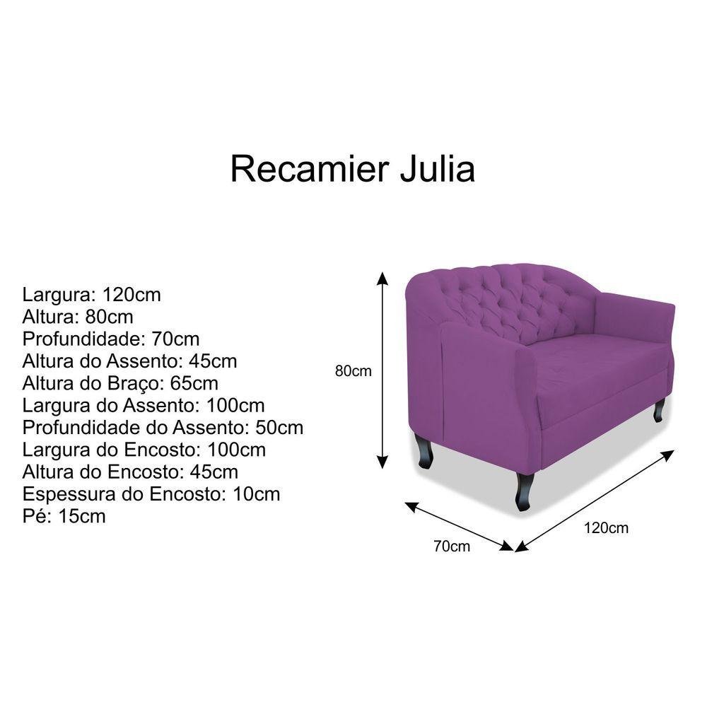 Namoradeira Julia A02 Suede - Doce Sonho Móveis Cor Roxo - 7