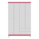 Ver imagem 4 de Guarda Roupa Infantil 4 Portas 2 Gavetas Branco Rosa