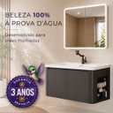 Ver imagem 3 de Gabinete Banheiro 80cm Impermeável com Cuba Cerâmica e Nicho Gênova Brovália