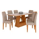 Ver imagem 1 de Mesa com 6 Cadeiras Pierre 1,60 Cina/off White/bege - Móveis Arapongas Cinamomo/off White/bege 03