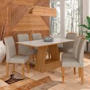 Ver imagem 2 de Mesa com 6 Cadeiras Pierre 1,60 Cina/off White/bege - Móveis Arapongas Cinamomo/off White/bege 03
