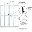 Ver imagem 4 de Kit com 2 Portas Sacada de Alumínio 4 Folhas 210 x 200cm com Fechadura Linha 25 Branco Esquadrias Bergamo
