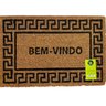 Capachoacho de Fibra Coco Pvc Pintado Welcome Grego Preto 40cm X 60cm - 1