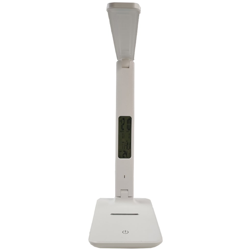Luminária Articulada Led Touch Dobravel Termometro Relógio Digital Alarme Mesa Calendario - 2